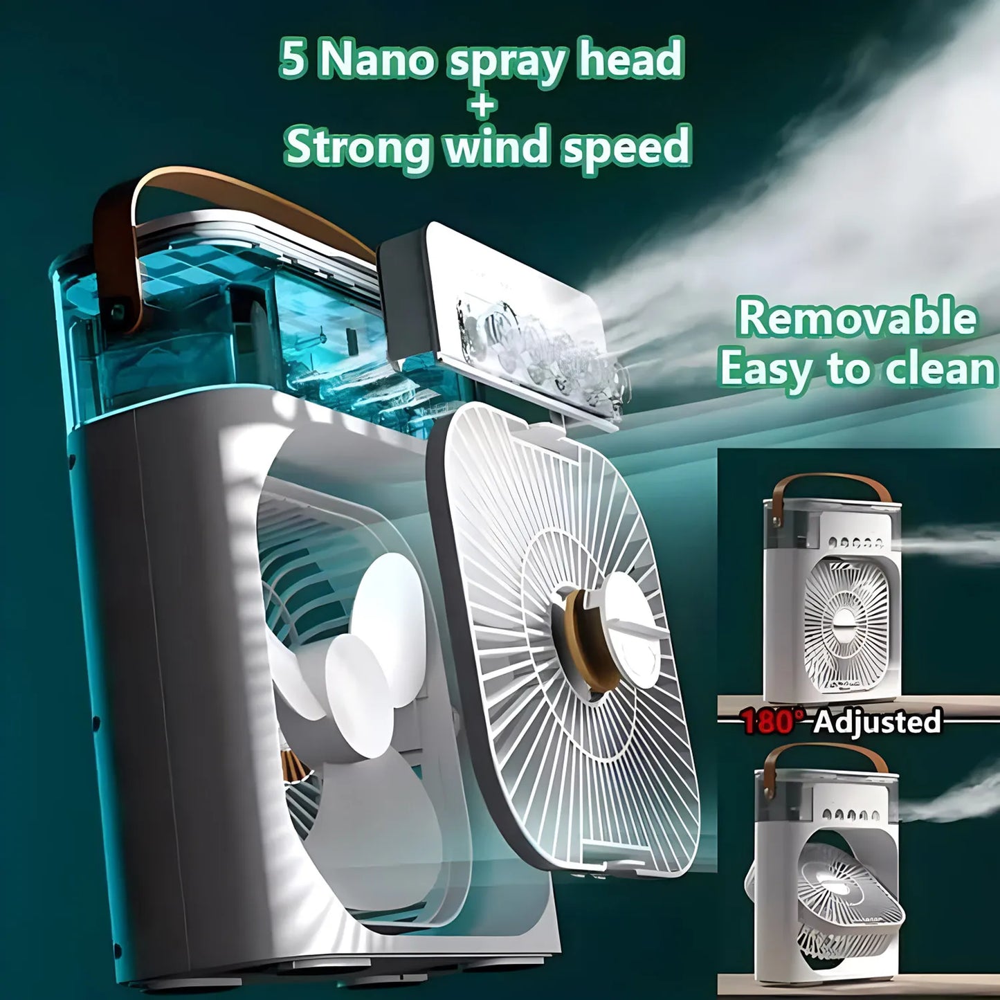 Cold Fan Humidifier Fan AIr Conditioner Household Small Air Cooler Hydrocooling Portable Air Adjustment For Office 3 Speed Fan