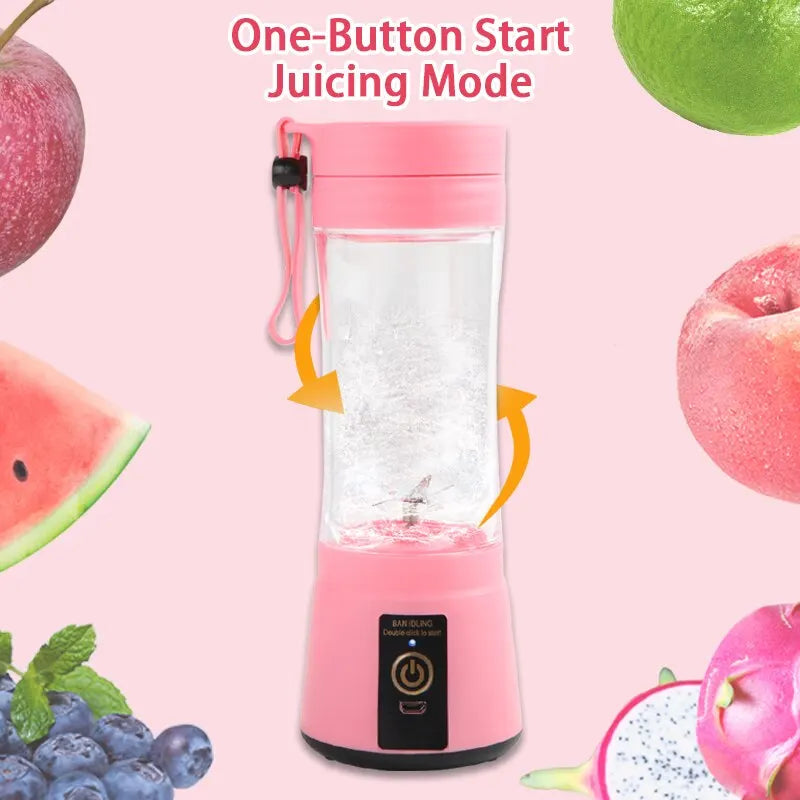 Portable Fruit Juice Blenders Summer Personal Electric Mini Bottle Home USB 6 Blades Juicer Cup Machine For Kitchen